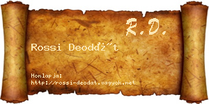 Rossi Deodát névjegykártya